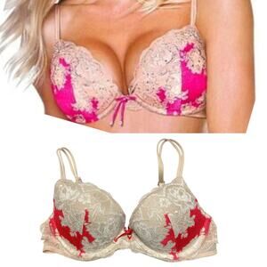 Victoria's Secret Seduction Lace Push-up Bra size 36B with Swarovski Crystals